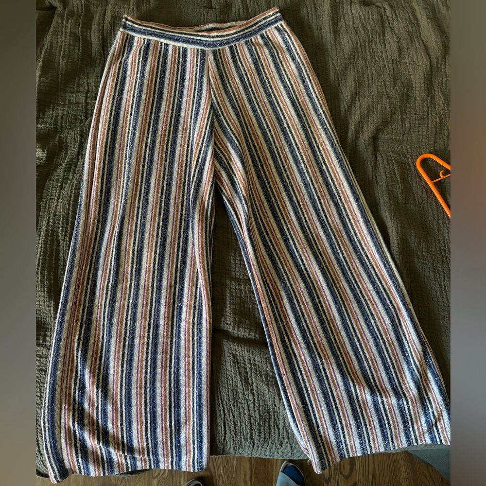 Zara wide leg striped&sparkle pant